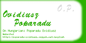 ovidiusz poparadu business card